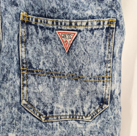 Guess George Marciano VINTAGE 90s Y2K Acid Wash Denim Overall Dress Size 2 - Picture 5 of 11
